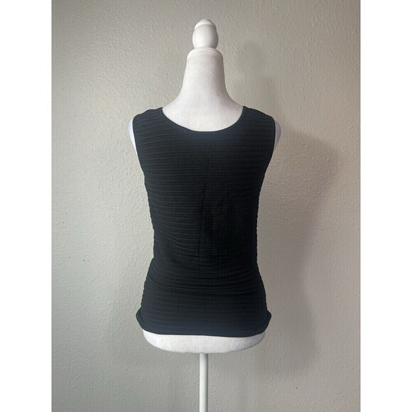 Cache Women’s Black Sleeveless Scrunch Tie Long Tank Top Size Medium A7 - Picture 3 of 8